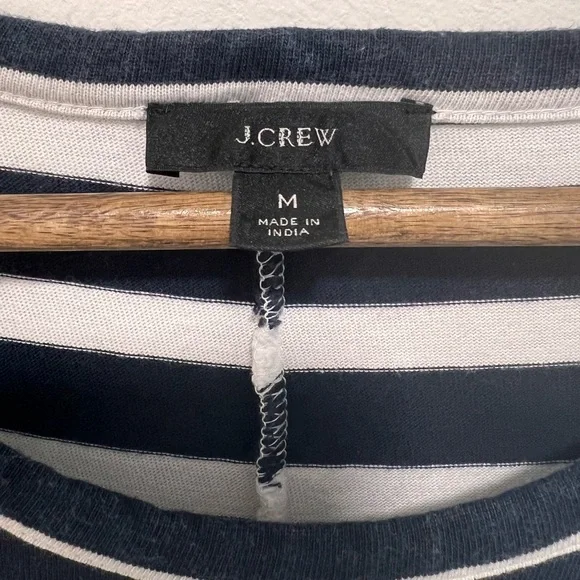 J. Crew Striped High Low Maxi Dress, White Navy Icon Stripe Nautical Beach, M - Picture 3 of 9